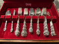 Silver-plated cutlery set with storage box